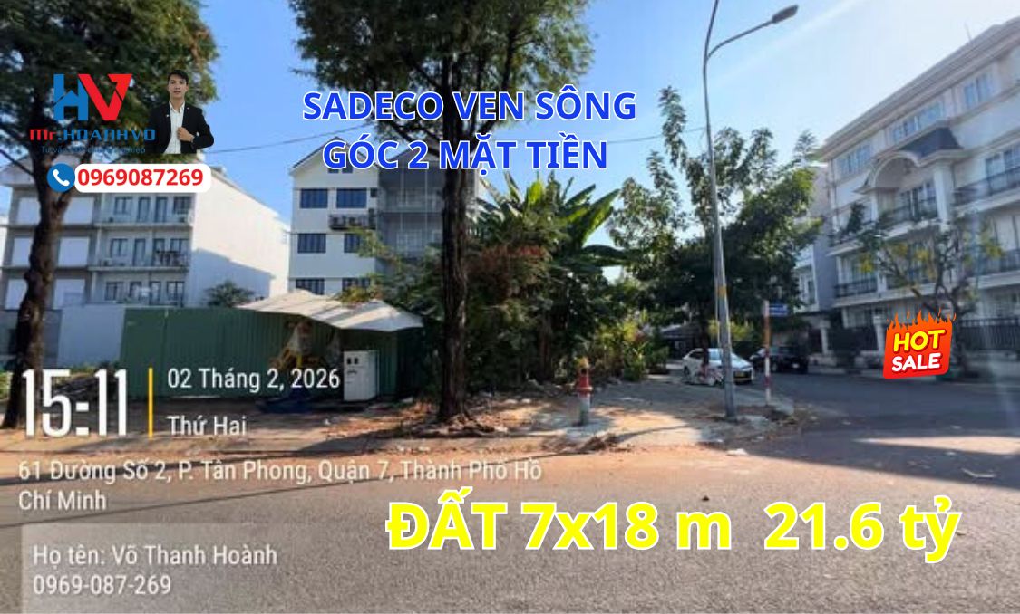 LÔ ĐẤT GÓC KDC SADECO VEN SÔNG