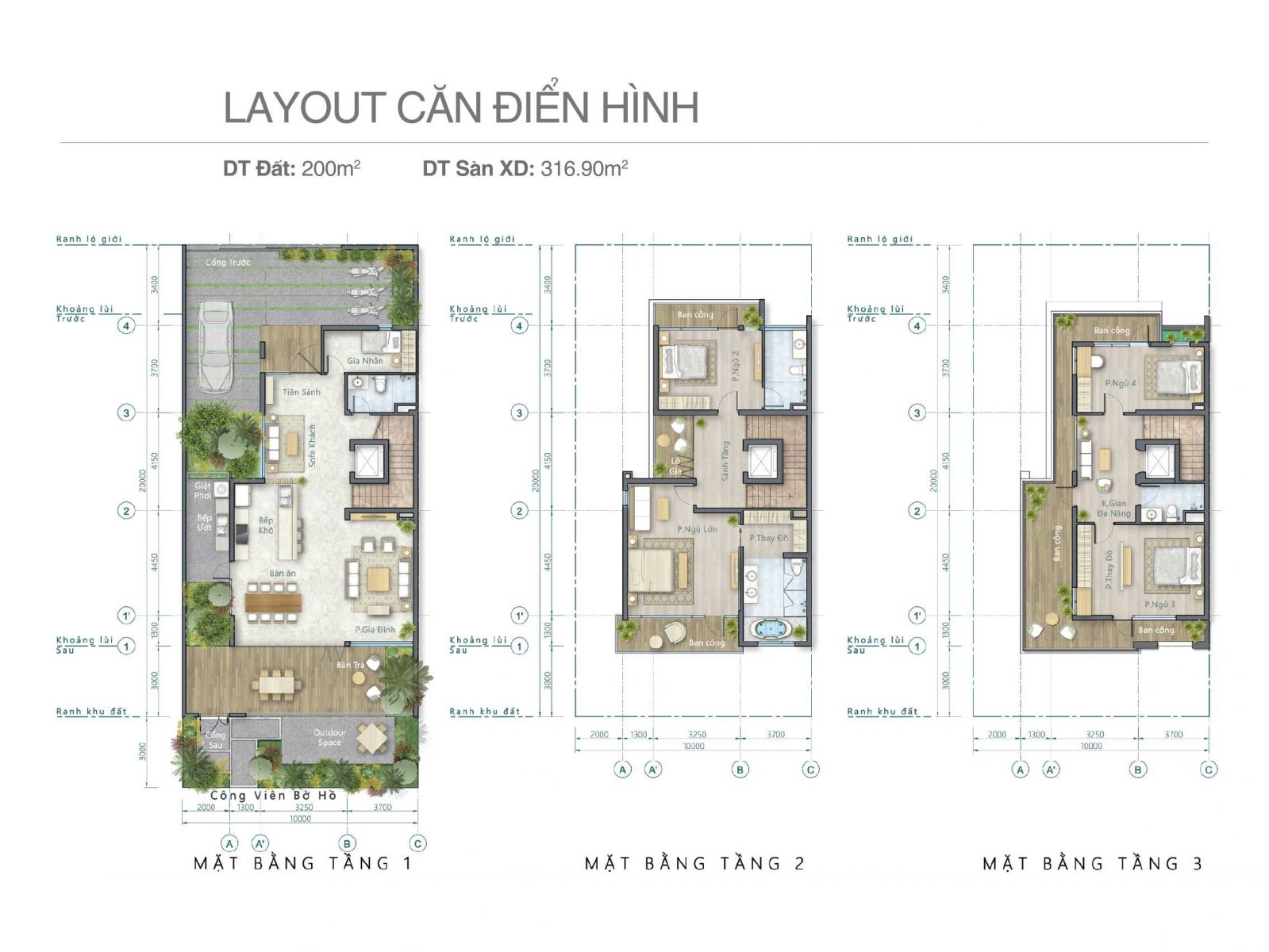 LAYOUT BIỆT THỰ SONG LẬP LAVILA NAM SÀI GÒN GIAI VIEW HỒ