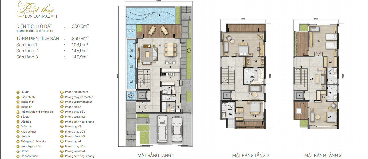 LAYOUT BIỆT THỰ ĐƠN LẬP LAVILA NAM SÀI GÒN VIEW SÔNG