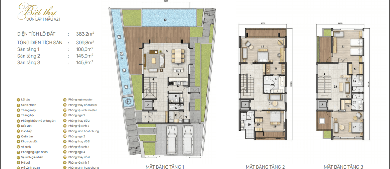 LAYOUT BIỆT THỰ ĐƠN LẬP LAVILA NAM SÀI GÒN VIEW SÔNG CĂN GÓC