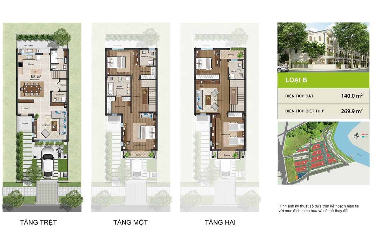 LAYOUT NHÀ PHỐ NINE SOUTH 7x20 M