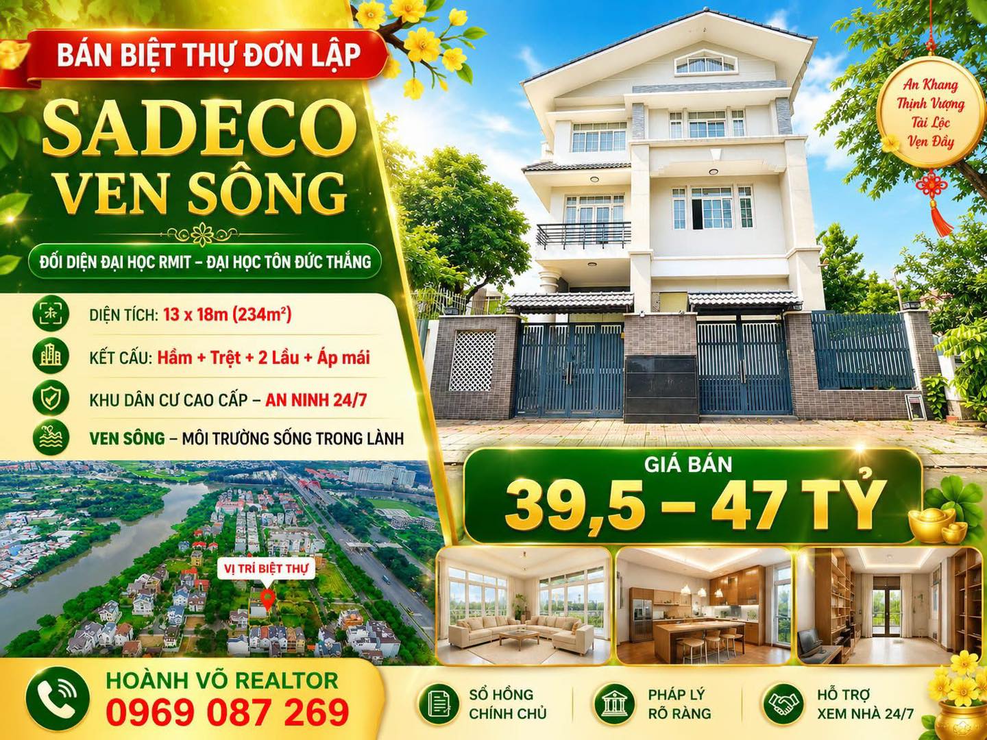 biệt thự giá tốt sadeco ven sông