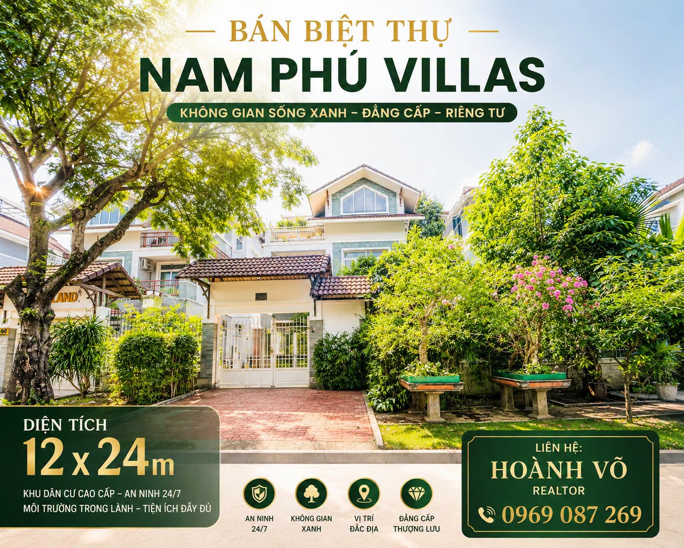 biệt thự giá tốt khu nam phú villas