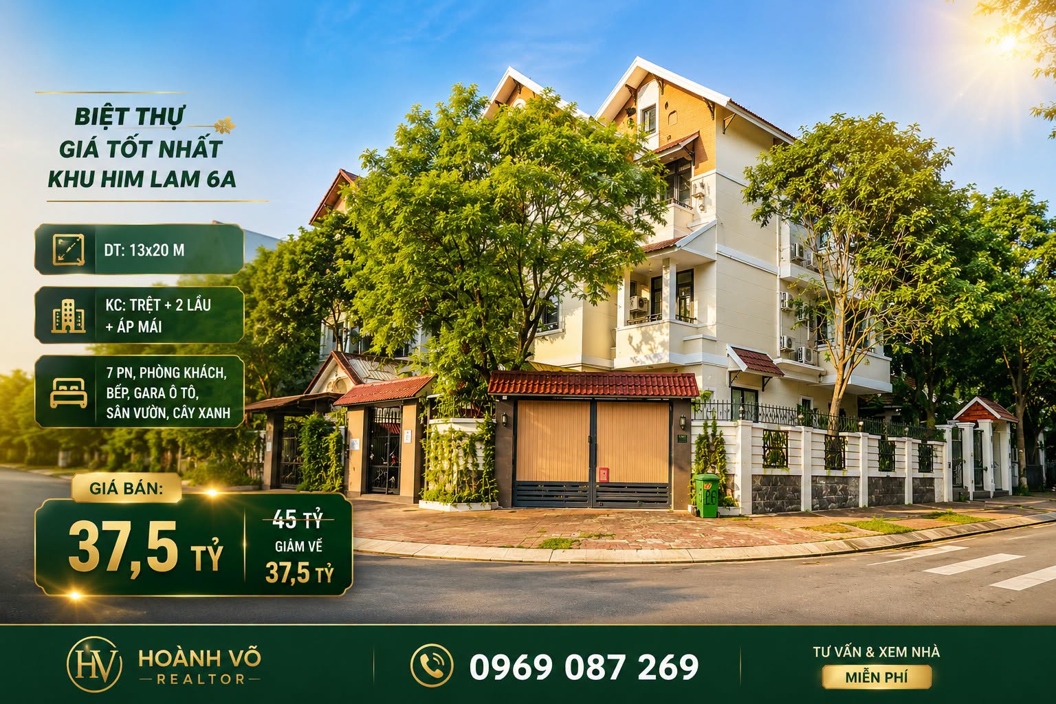 biệt thự Góc him lam 6A trung sơn 