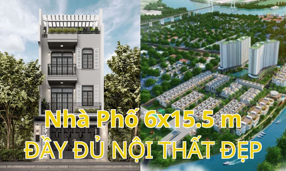 Nhà phố 6x15.5 m đầy đủ nội thất đẹp Jamona City Đào Trí