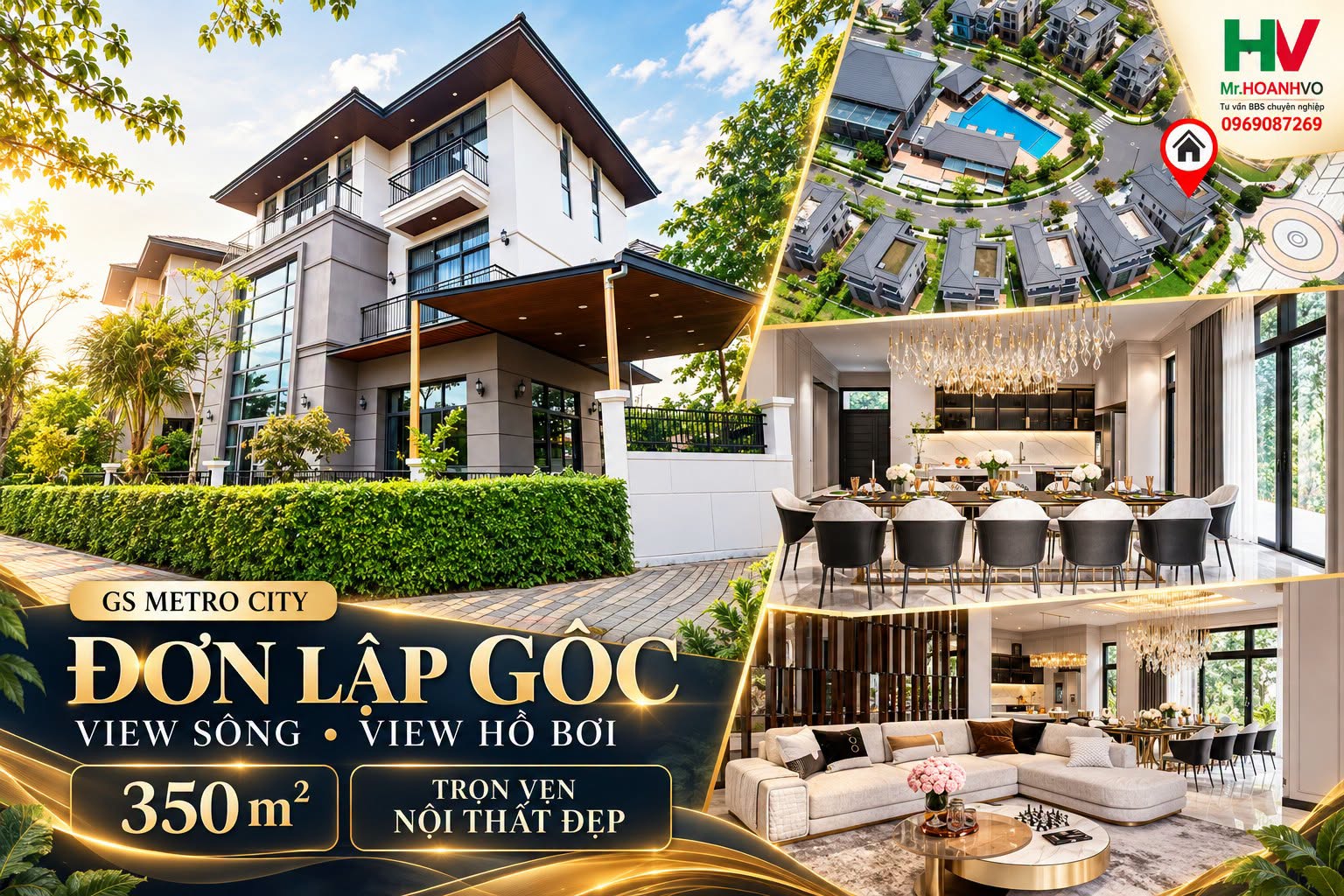 Biệt thự Đơn Lập Góc GS Metro City