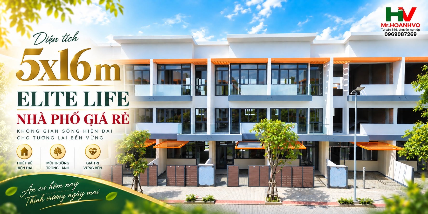 Nhà phố Elite Life 5x16 m 4,35 tỷ đường 14 m