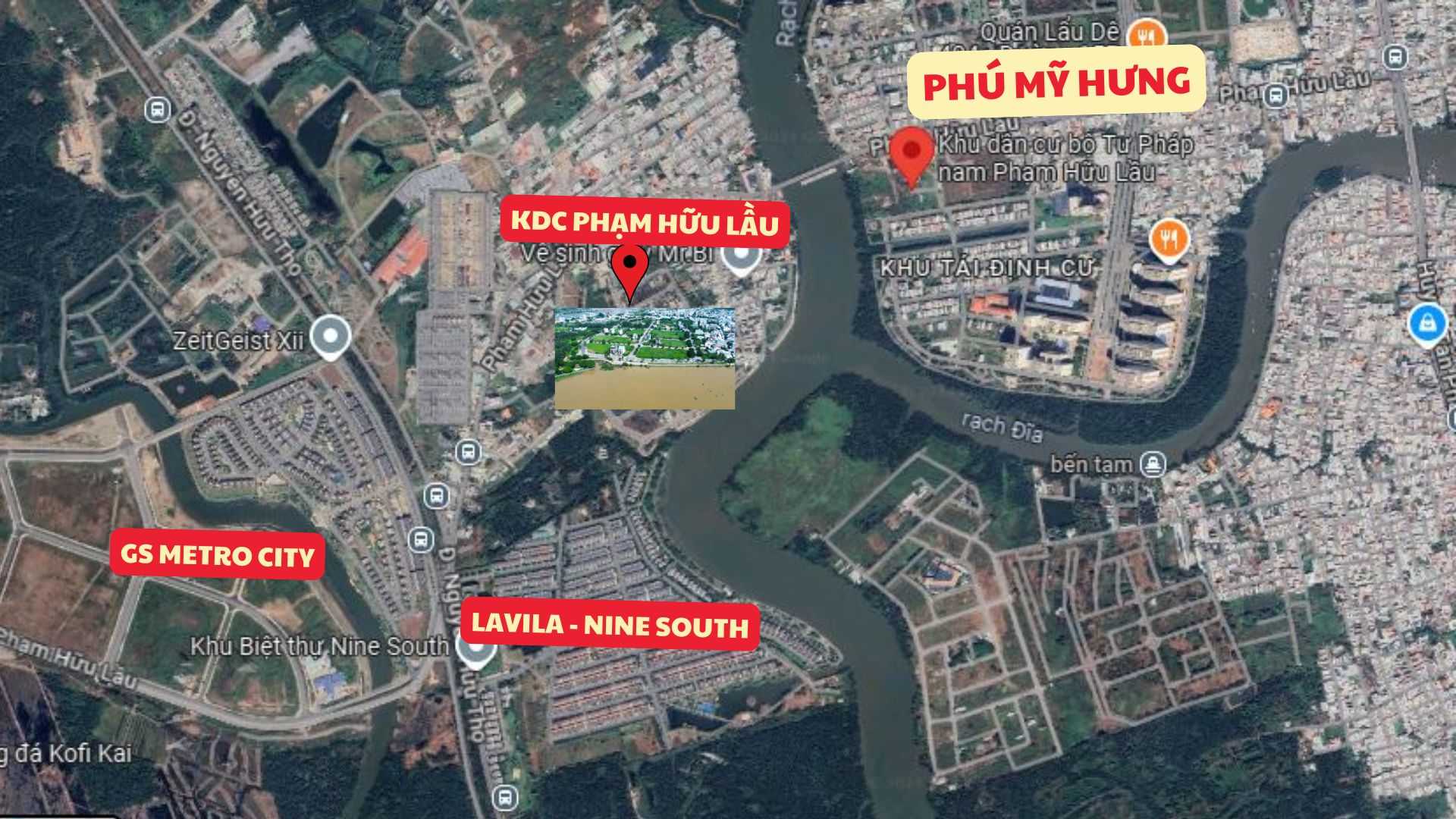 Vị trí khu dân cư bộ công an phạm hữu lầu