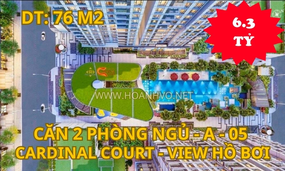 CĂN 2 PHÒNG NGỦ 05 THÁP T1 DỰ ÁN CARDINAL COURT