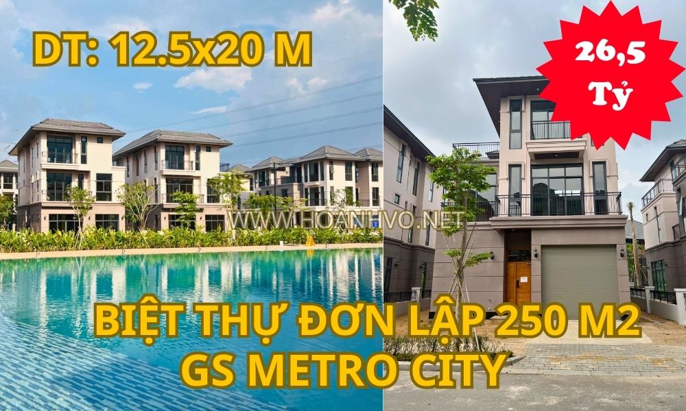 Đã bán - Căn biệt thự đơn lập 250 m2 view công viên GS Metro City