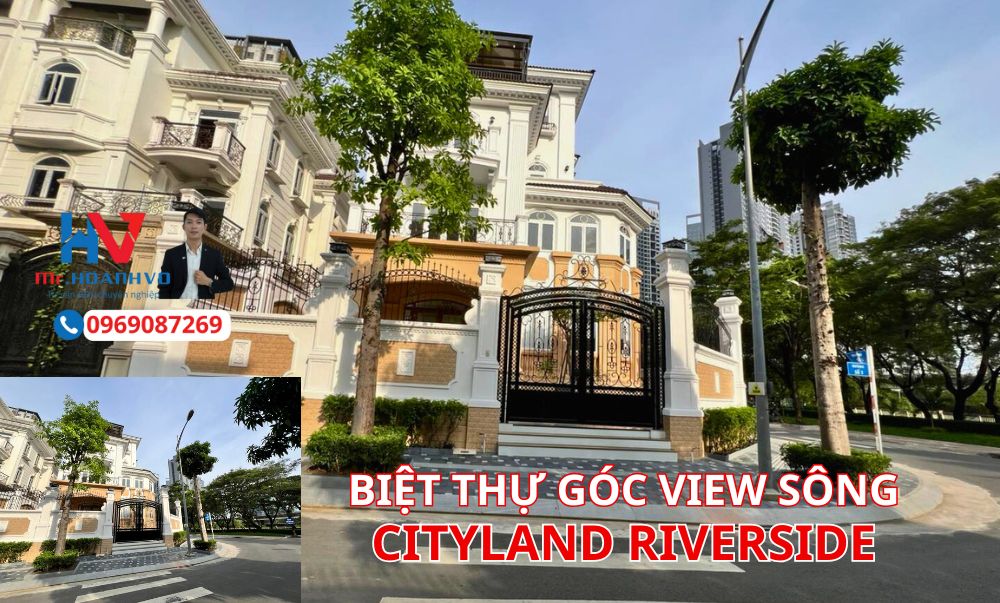 biệt thự đơn lập góc view sông dự án city land riverside