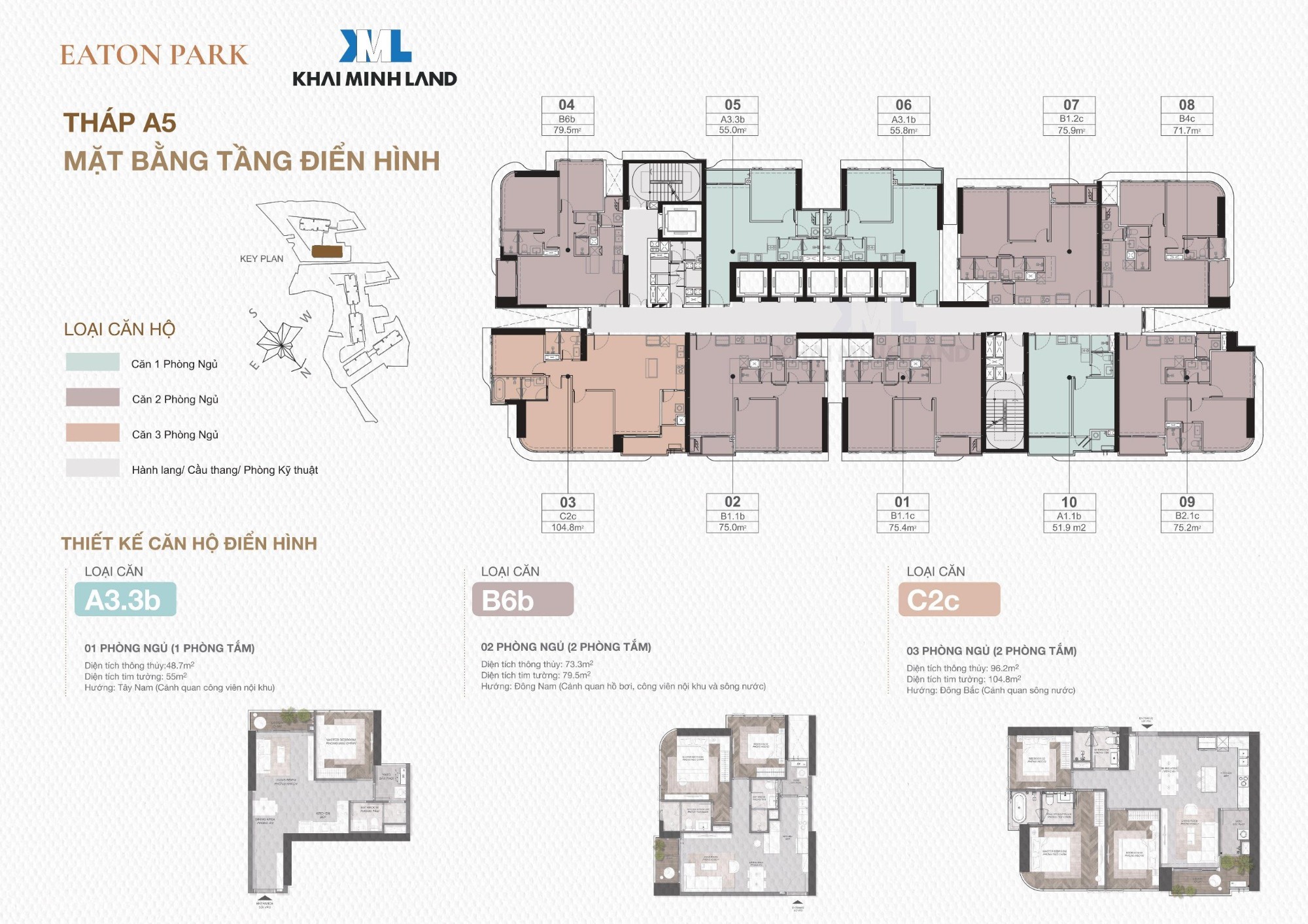 mặt bằng căn hộ tòa A 6 eaton park gamuda land