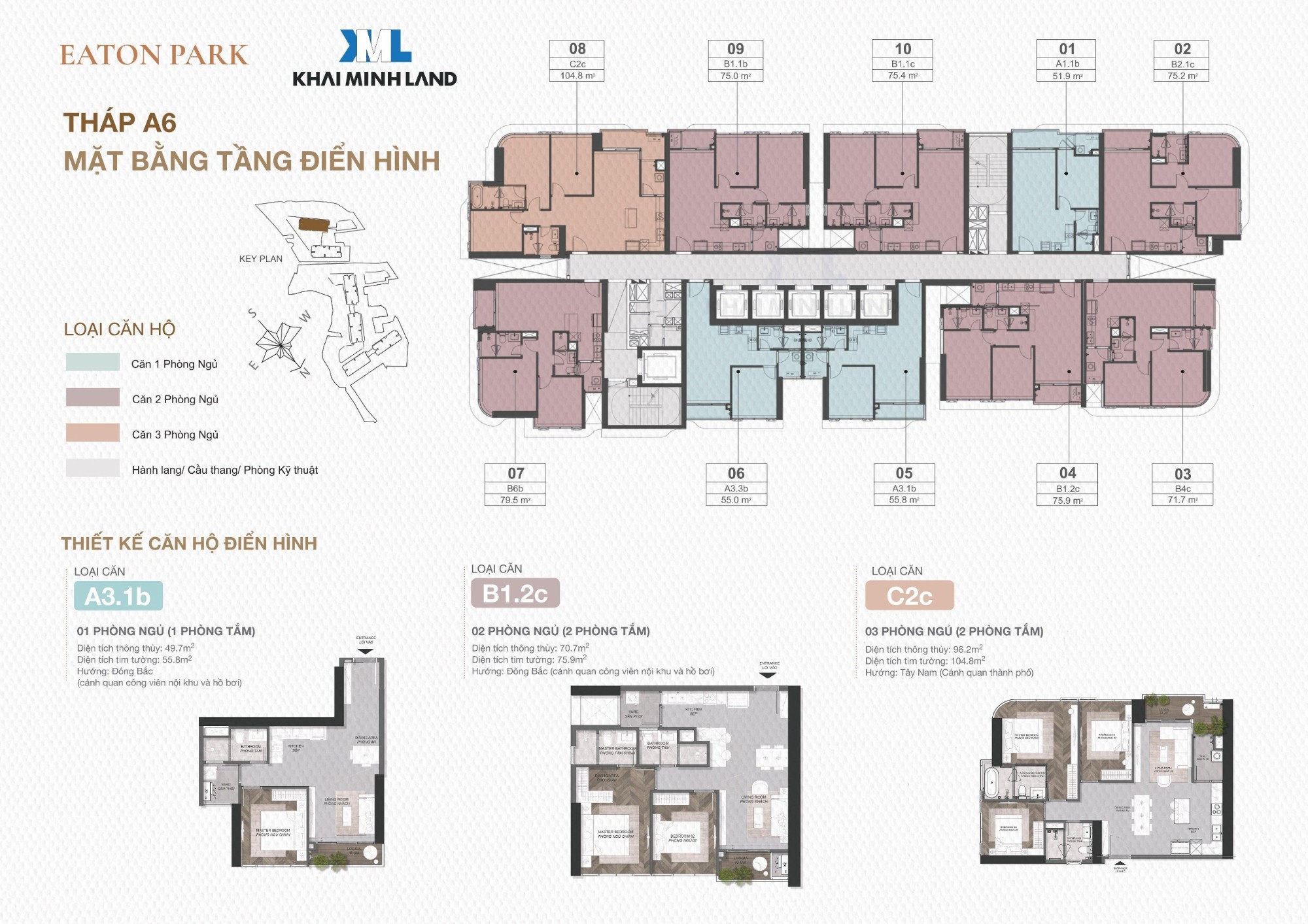 layout chi tiết căn hộ tòa a 5 eaton park gamuda land