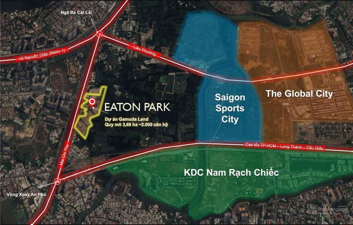 vị trí dự án eaton park gamuda land