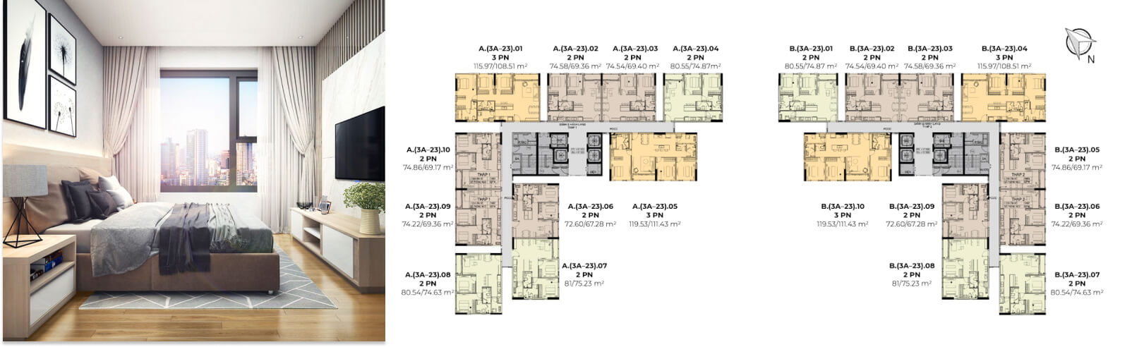 mặt bằng tầng 3a-23 căn hộ essensia sky