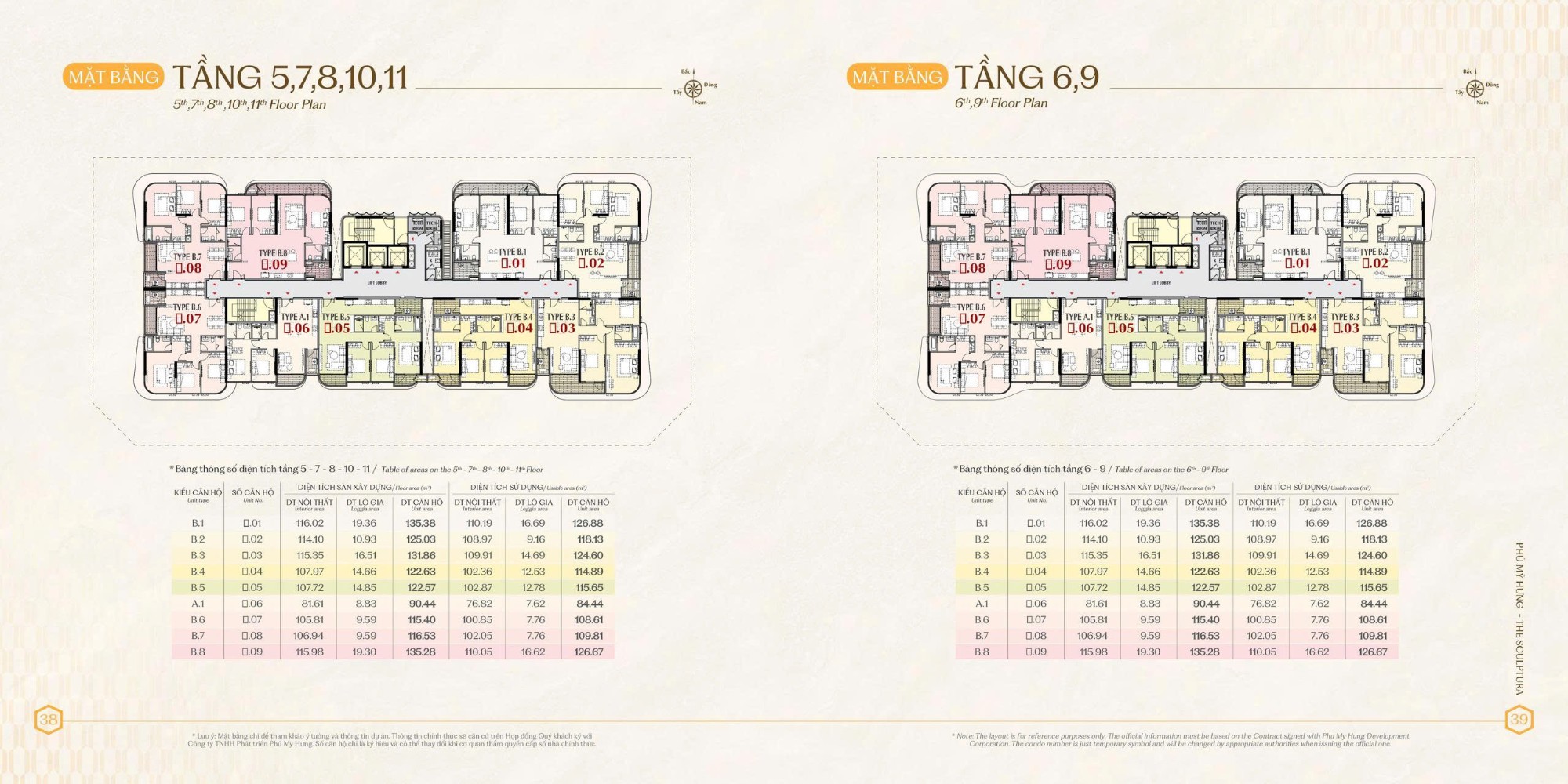 mặt bằng tầng 5 đến tầng 11 the sculptura