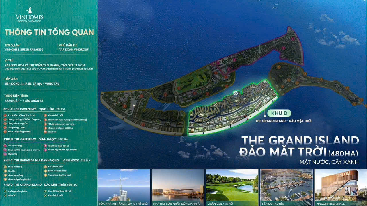Phân khu Grand Island tại Vinhomes Green Paradise - Phân khu D - Đảo Mặt Trời