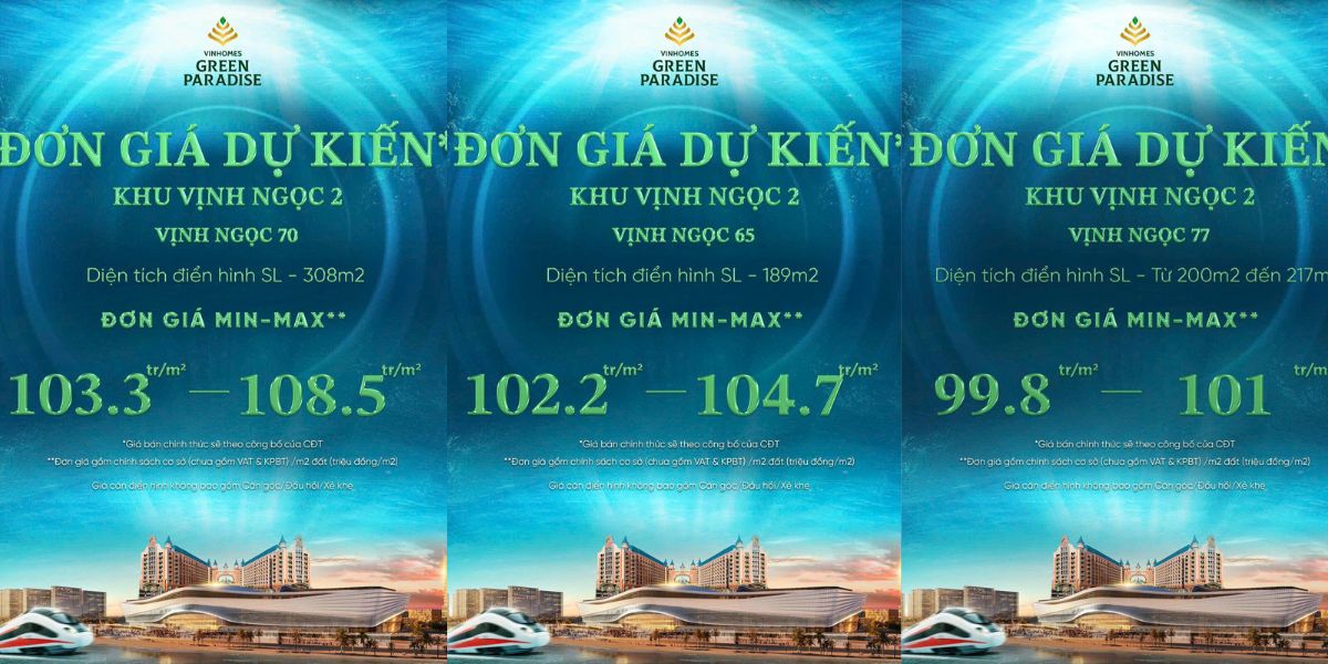 giá nhà biệt thự song lập Vinhomes Green Paradise 